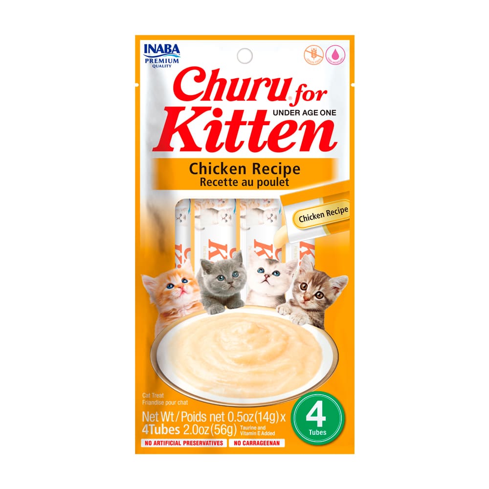 Inaba Churu Kitten sabor pollo snack cremoso para gatitos menores de 1 año