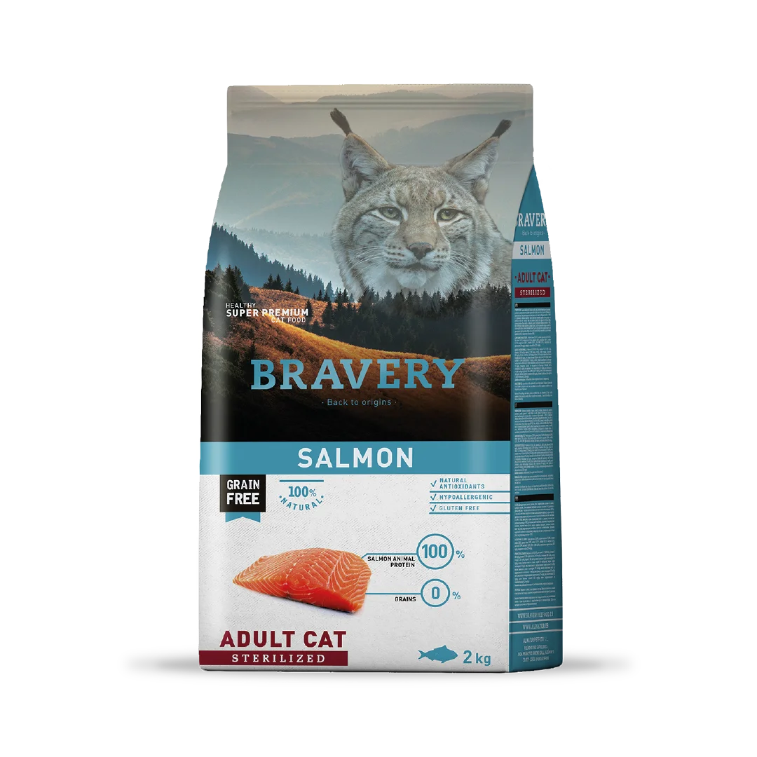 Bravery Salmón Adulto Esterilizado Gato 2kg