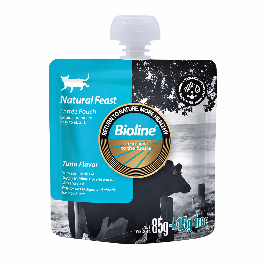 Entrée Pouch Atún Natural Feast comida húmeda para gatos 85g + 15g gratis
