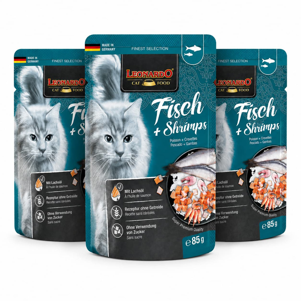 Tripack Leonardo Pescado y Camarón 85g