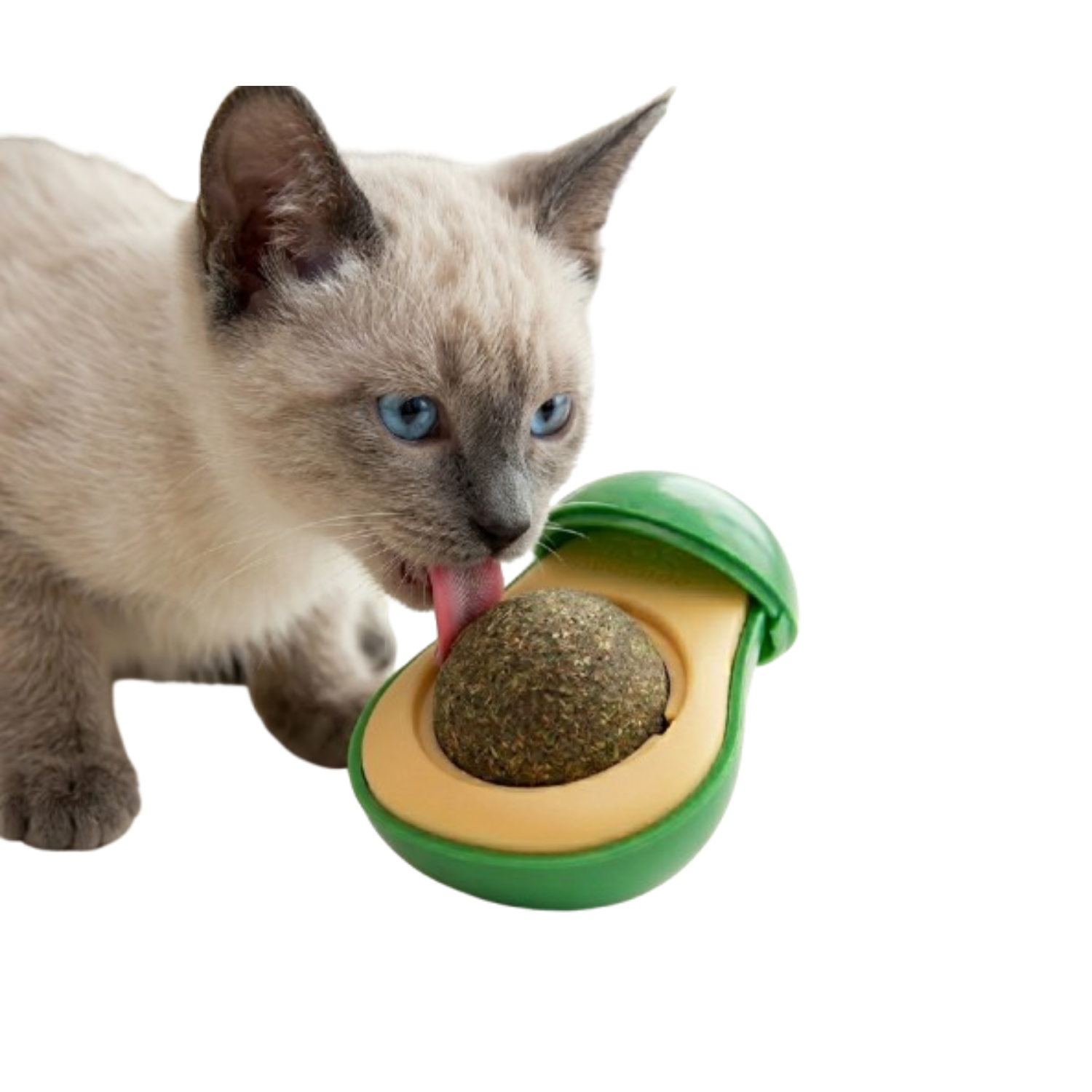 Juguete de aguacate para gatos con bola de hierba gatera interactiva