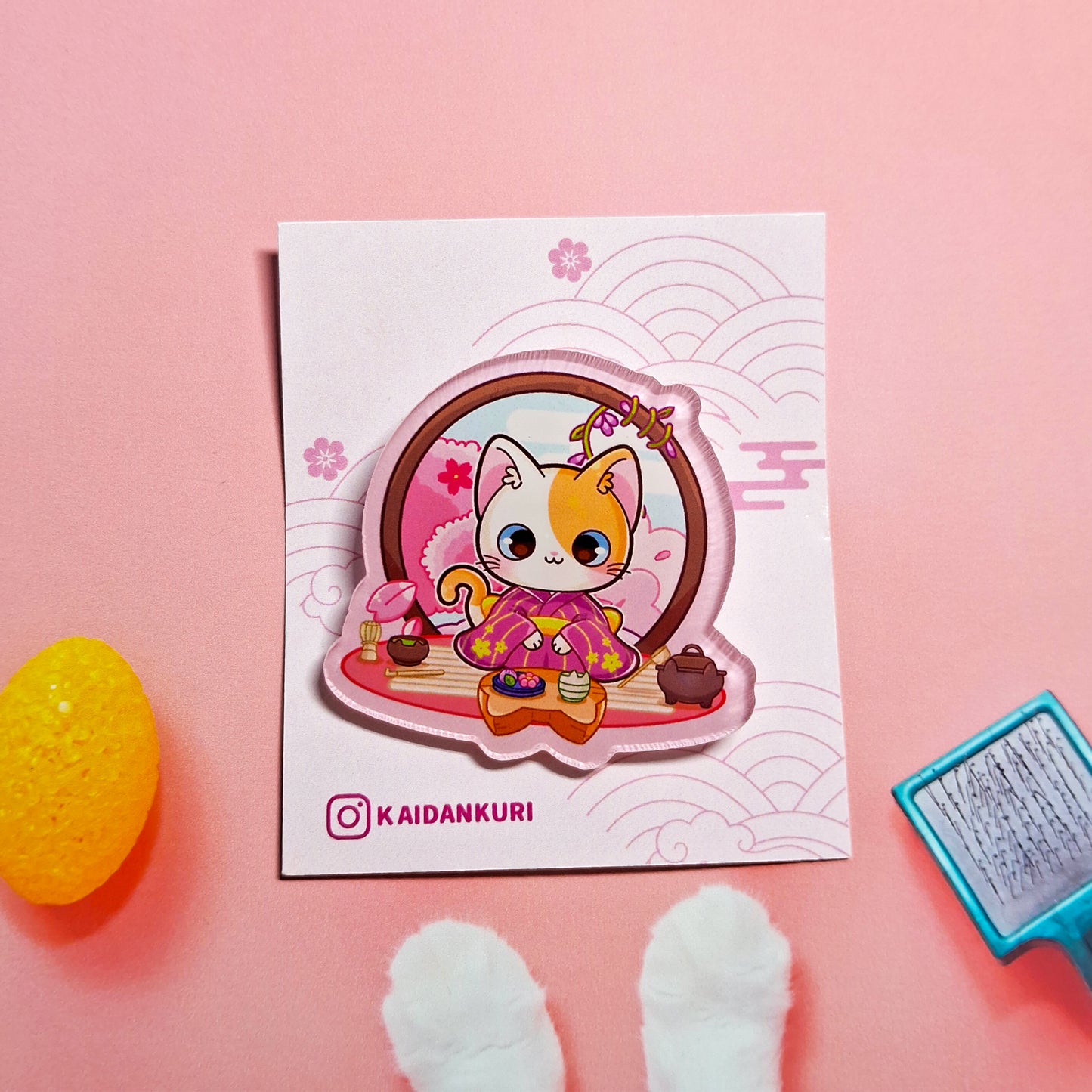 Prendedor Gato Sakura