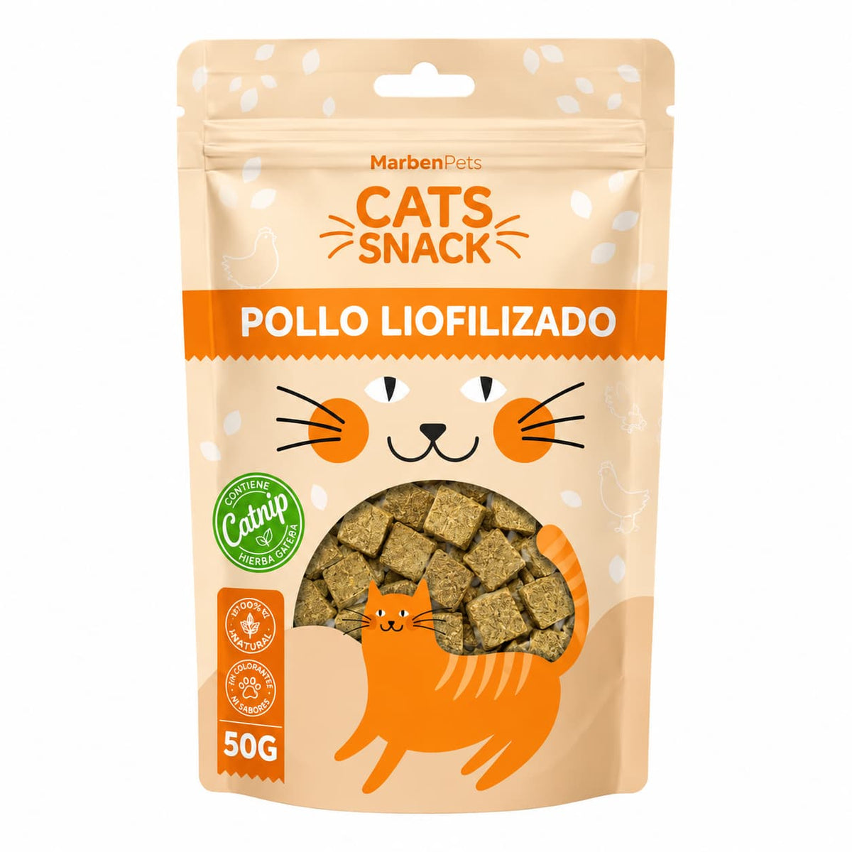 Pollo liofilizado con catnip para gatos Cats Snack 50 g