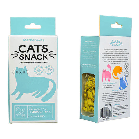 Cats Snack Galleta Rellena Salmón Hierba Gatera 80 GR