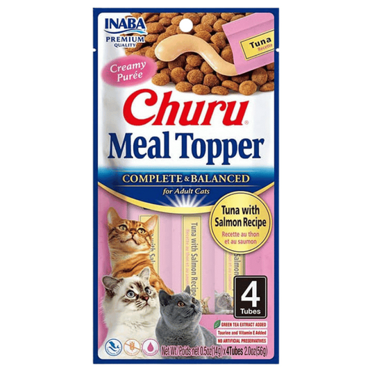Churu Meal topper cremoso para gatos sabor atun con salmon, alimento completo y alta humedad.