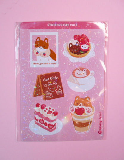 Set Stickers Café Cat