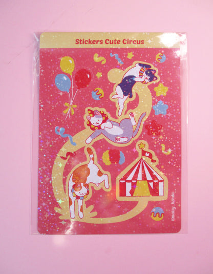 Set Stickers Gatos Payasos