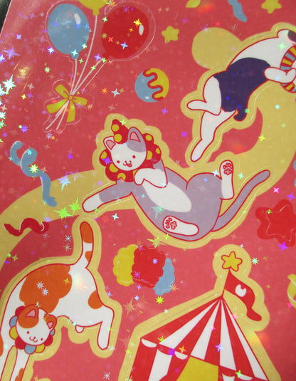 Set Stickers Gatos Payasos