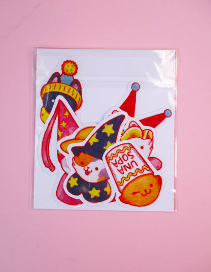 Set Stickers Gatos Sombreros